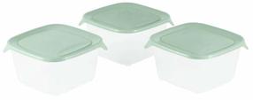 Maisto dėžučių rinkinys Curver Fresh & Go 0800560A87, 1.2 l, 15.5 cm x 15.5 cm, žalia sp., 3 vnt.