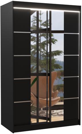 Шкаф ADRK Genua LED, черный цв., 58 см x 120 см x 200 см, с зеркалом