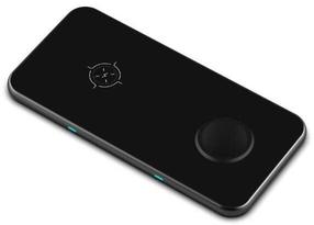 Bezvadu lādētājs Swissten Wireless Charger 2in1, 2 x Qi Wireless, melna krās., 10 W