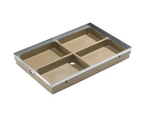 Vanna ar cinkota tērauda malu Aco Vario 00398, polimērbetons, cinkotais tērauds, 60 cm x 40 cm