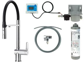 Virtuvinis maišytuvas su vandens filtro jungtimi Deante Magnetic BRMF075M, juoda sp./chromo sp.