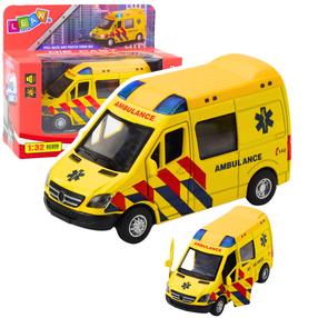Žaislinis greitosios pagalbos automobilis Lean Toys City Rescuers, 1:32, geltona sp.