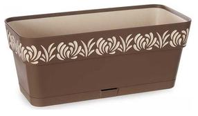 Gėlių lovelis Stefanplast Gaia 88702, plastikinis, 30 cm x 13 cm, ruda sp.