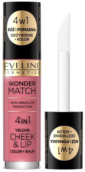 Šķidrie sārtumi Eveline 4in1 Velour Cheek & Lip Color Balm Wonder Match, 4, 4.5 ml