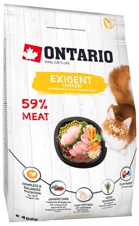 Sausas kačių maistas Ontario Exigent, vištiena, 0.4 kg
