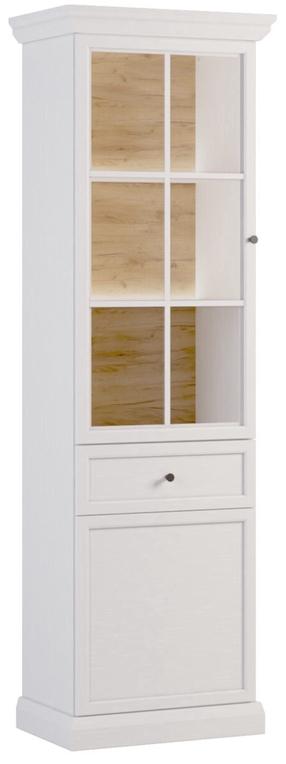 Vitrina Gala Meble Lucca W2D1S, balta sp., 63.5 cm x 40.5 cm x 200 cm