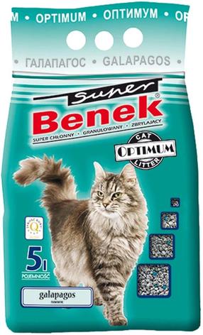 Kaķu smiltis Super Benek Optimum Galapagos, bentonīts, 5 l