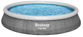 Prekė su pažeista pakuote. Baseinas, pripučiamas Bestway Fast Set 57376, pilka sp., 396 x 84 cm
