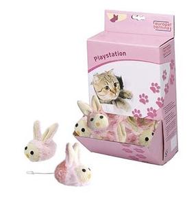 Žaislas katei Europet Bernina Shaking Rabbit, rožinė sp./smėlio sp., 7.6 cm