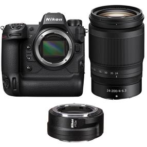 Bezspoguļa kamera Nikon Z 9/Z 24-200mm + FTZ II Mount Adapter, melna krās.