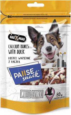Лакомство для собак Hau&Miau Pause Snack Calcium Bones, мясо утки, 0.08 кг