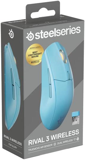 Juhtmevaba mänguhiir Steelseries Rival 3 Gen 2, bluetooth / 2.4ghz, sinine v.