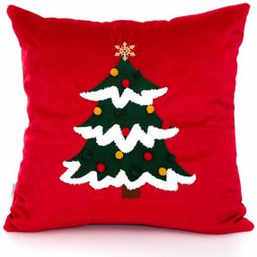 Kalėdinis dekoratyvinės pagalvėlės užvalkalas Homla Tingla, balta/raudona/žalia, 45 cm x 45 cm