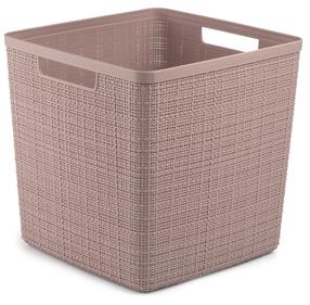Krepšelis, skalbiniams/įrankiams/daiktų saugojimo Curver Jute Cube, 17 l, rožinė sp., 28 x 28 x 27 cm