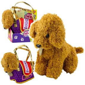 Плюшевая игрушка, с сумкой собака Poodle, коричневый цв./фиолетовый цв., 12 см