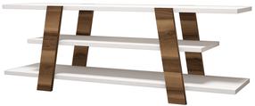 TV staliukas Kalune Design Flower Walnut, ruda sp./balta sp., 120 cm x 33.6 cm x 42 cm