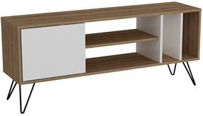 TV-laud Kalune Design Mistico, valge v./pähklipuu v., 140 cm x 35.5 cm x 58.7 cm