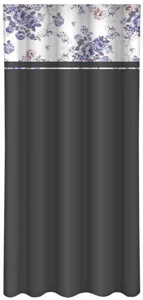 Naktinė užuolaida ZMO-058, balta sp./grafito sp./mėlyna sp., 160 cm x 270 cm