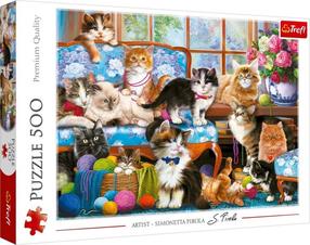 Dėlionė Trefl Cat Family 37425, 34 cm x 48 cm, 500 vnt., įvairių spalvų