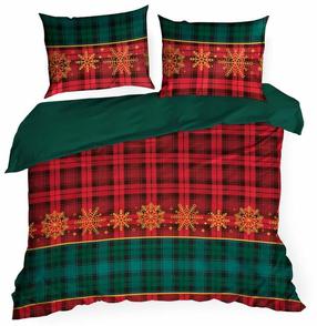 Kalėdinis patalynės užvalkalų komplektas Glory PTT-015, raudonas/žalias, 160 x 200 cm