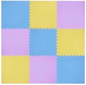 Коврик для фитнеса и йоги One Fitness Puzzle Protective Mat, синий цв./желтый цв./фиолетовый цв., 180 см x 180 см x 1 см