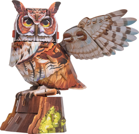 3D пазл MakeBug Great Horned Owl MB-D-0059, 10 см x 10 см, коричневый цв.