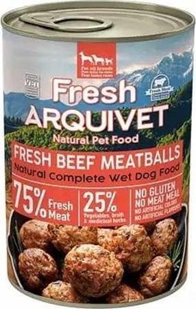 Šlapias šunų maistas Arquivet Fresh Beef Meatballs, 0.4 kg