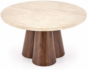 Kavos staliukas Frida, riešuto sp./travertine sp., 80 cm x 80 cm x 46 cm