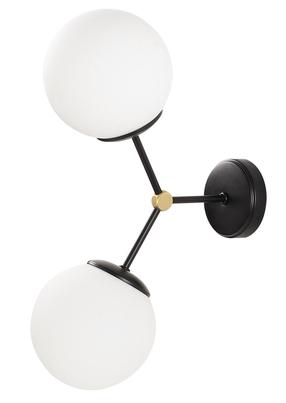 Šviestuvas sieninis Opviq Damar 6342 892OPV1294, E27, 2 x 40 W, balta sp. / juoda sp.