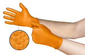Töökindad kummist Ansell Microflex Mega Grip, täiskasvanutele, oranž v., 6.5