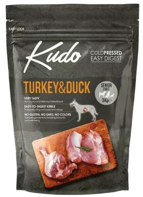 Sausas šunų maistas Kudo Turkey&Duck, kalakutiena/antiena, 3 kg