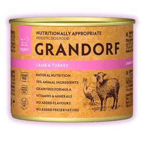 Mitrā barība (konservi) suņiem Grandorf Holistic Puppy, jēra gaļa/tītara gaļa, 0.2 kg