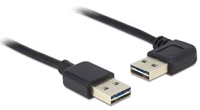 Vads Delock Angled USB / USB USB 2.0 A male, USB 2.0 A male, 0.5 m, melna krās.