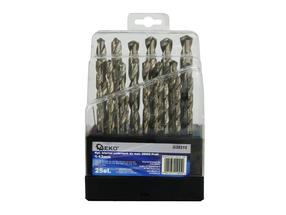 Metalo grąžtų rinkinys Geko G38215, metalas, hss, cilindrinis, 1-13 mm x 17 cm
