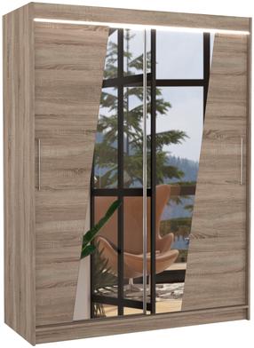 Spinta ADRK Bolton, ruda sp., 150 cm x 58 cm x 200 cm, su veidrodžiu