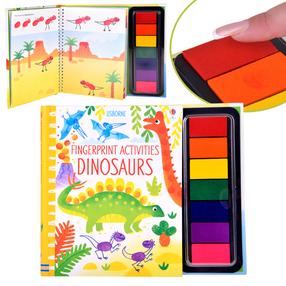 Kūrybos rinkinys, dažai piešimui pirštais, dinozauras Fingerprint Activities, įvairių spalvų, EN