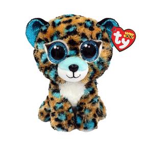 Pliušinis žaislas leopardas Meteor Beanie, mėlyna sp./ruda sp., 15 cm