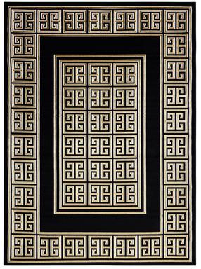 Ковровая дорожка Hakano Mosse Greek 2, золотой цв./черный цв., 250 см x 70 см