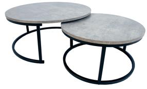 Žurnalinis staliukas Home4you Britu, juoda sp./pilka sp., 80 cm x 80 cm x 35 cm