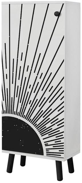 Batų spintelė Kalune Design Vegas SB 963, balta sp./juoda sp., 38 cm x 50 cm x 135 cm