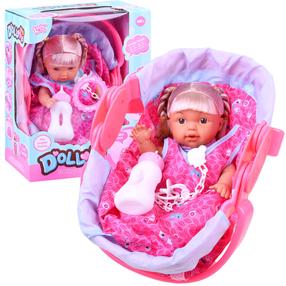 Lėlė - kūdikis su priedais Dolly, 34 cm, rožinė sp.
