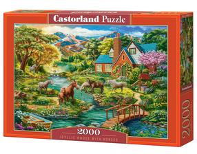 Пазл Castorland Idyllic House With Horses 200931, 68 см x 92 см, 2000 шт., многоцветный