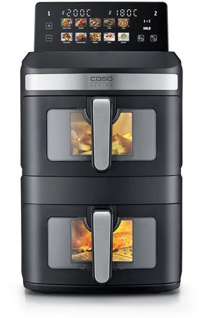 Karšto oro gruzdintuvė Caso AirFry DuoTower, juoda sp., 2800 W, 6.2 l