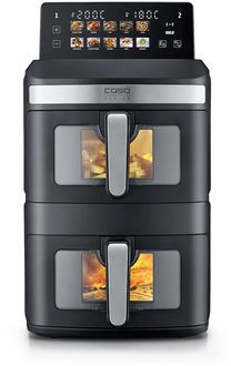 Karšto oro gruzdintuvė Caso AirFry DuoTower, juoda sp., 2800 W, 6.2 l