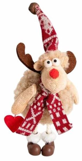 Eglutės žaisliukas Homla Hakon Reindeer, rudas/raudonas, poliesteris