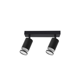 Šviestuvas lubų Light Prestige Virella, GU10, 2 x 8 W, skaidri sp./juoda sp. / juoda sp.