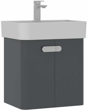 Шкафчик для ванной с раковиной Kalune Design Orbit, антрацитовый цв., 38 см x 55 см x 62 см