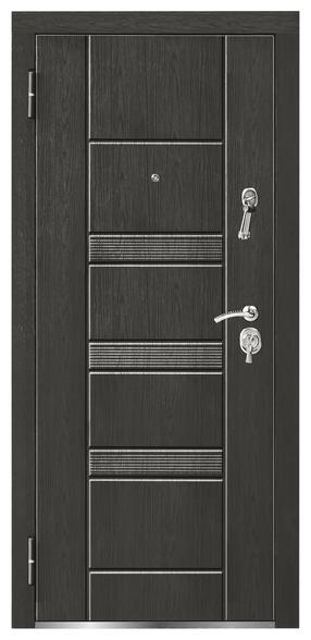 Išorinės buto durys Okko JM01, kairinės, juoda sp./riešuto sp., 205 x 86 x 7 cm