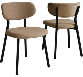 Kėdžių rinkinys Kalune Design Toldy 240CHR4219, matinė, juoda sp./kapučino sp., 45 cm x 45 cm x 85 cm, 2 vnt.