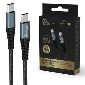 Провод Extralink Smart Life CABESL07, USB Type C/Lightning, 120 см, черный цв., 60 Вт